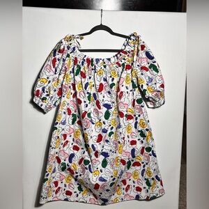 Eloquii Elements off the shoulder abstract colorful floral mini dress
Sz 16